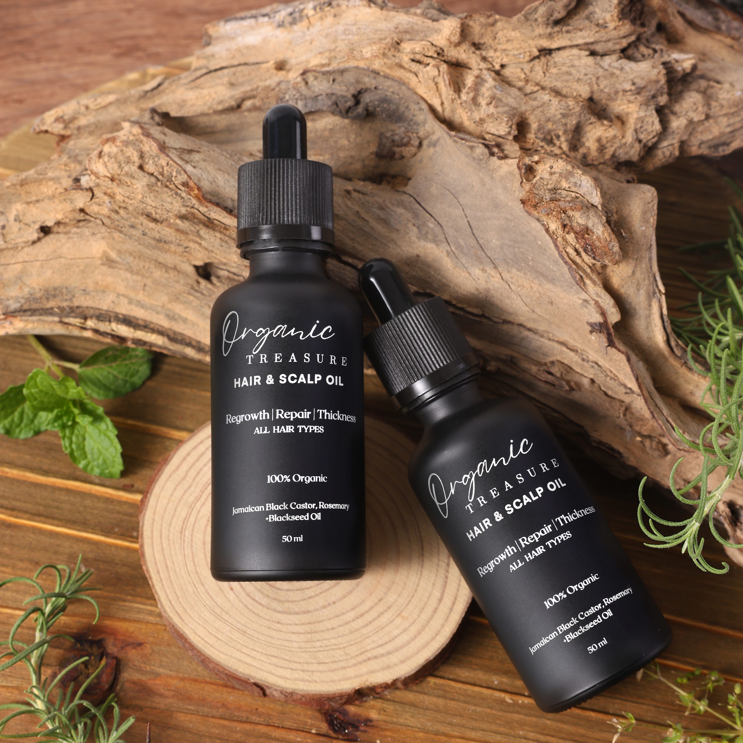 Rosemary Oil – stimulates scalp circulation and promotes hair growth